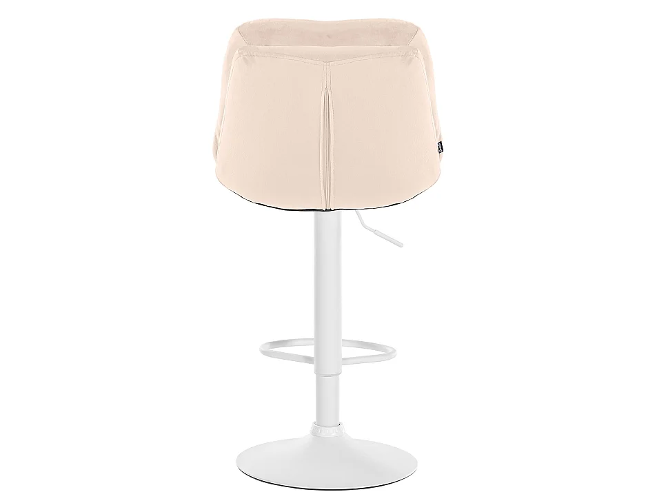 Tabouret de bar - Velours - Crème - Laurel