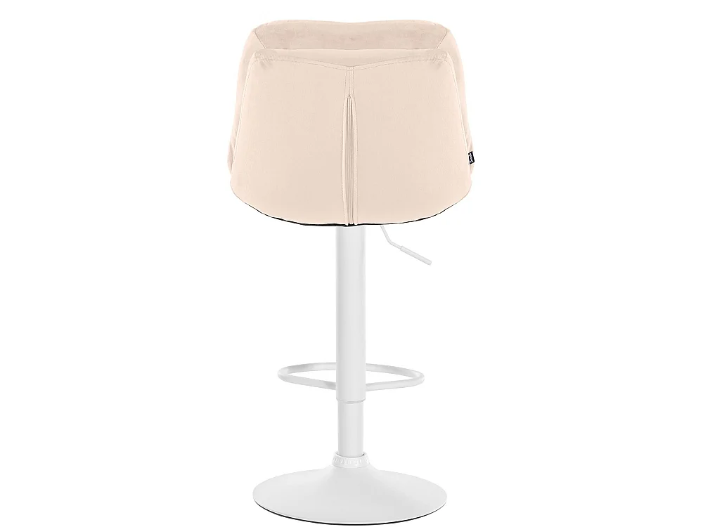 Tabouret de bar - Velours - Crème - Laurel