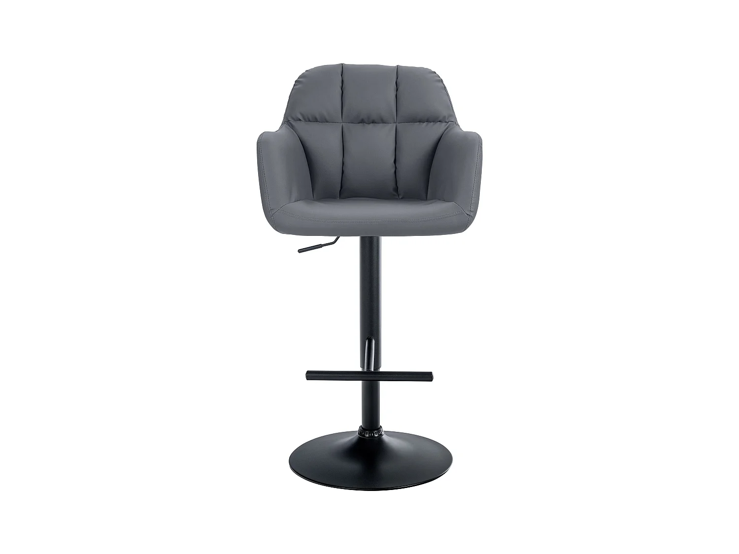 Tabouret de bar - Similicuir - Gris - Natoma