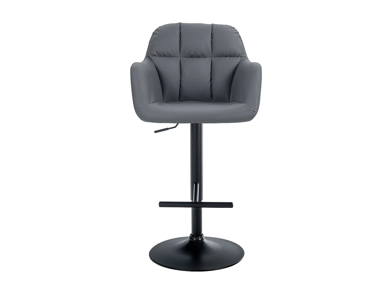 Tabouret de bar - Similicuir - Gris - Natoma