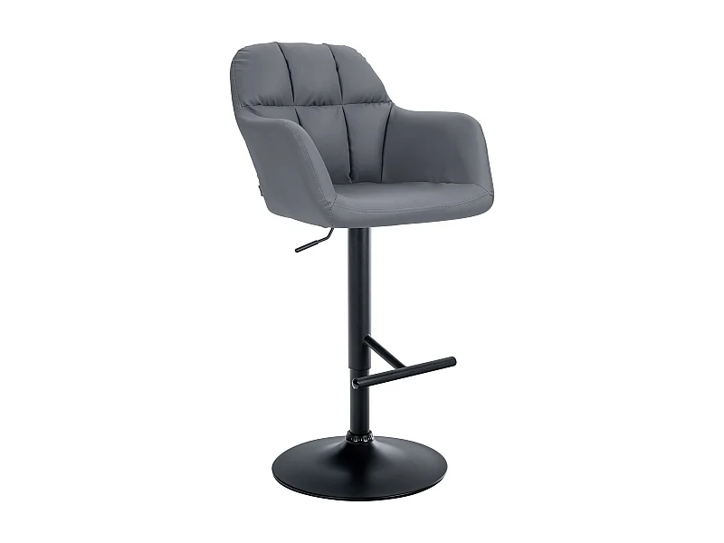 Tabouret de bar - Similicuir - Gris - Natoma