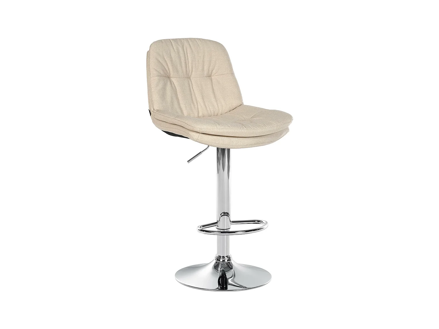 Tabouret de bar - Tissu - Crème - Laurel