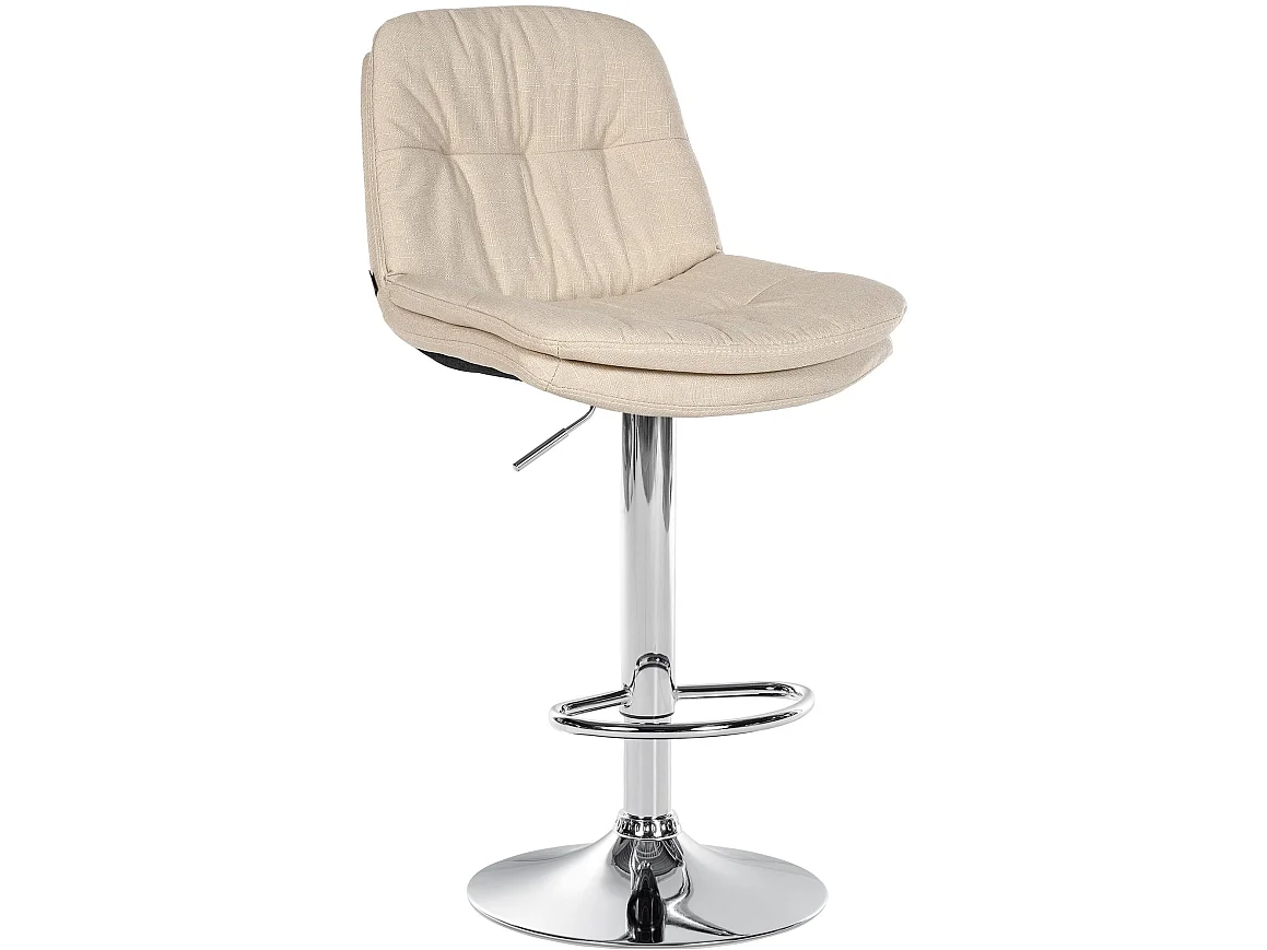 Tabouret de bar - Tissu - Crème - Laurel