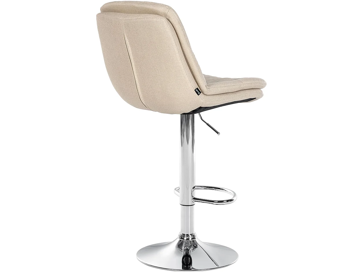 Tabouret de bar - Tissu - Crème - Laurel