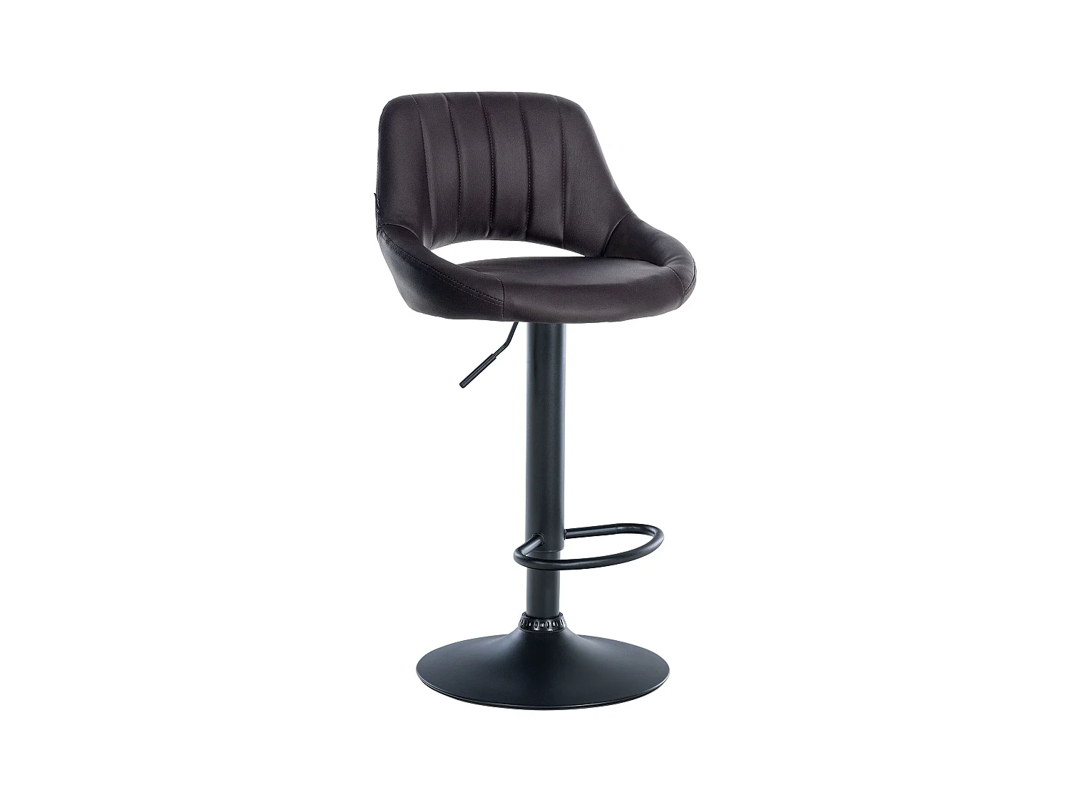 Tabouret de bar - Similicuir & Noir - Marron - Milet