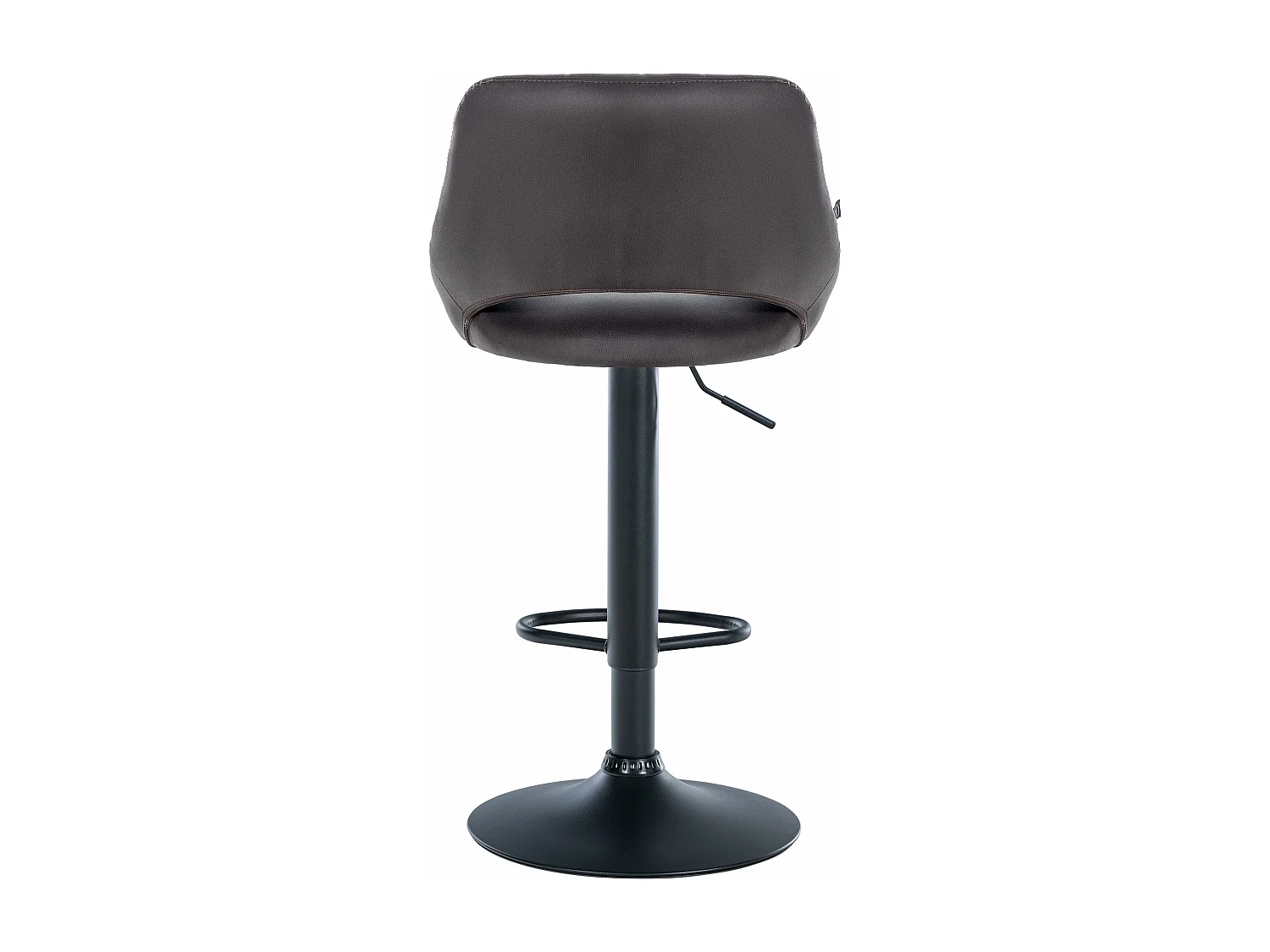 Tabouret de bar - Similicuir & Noir - Marron - Milet