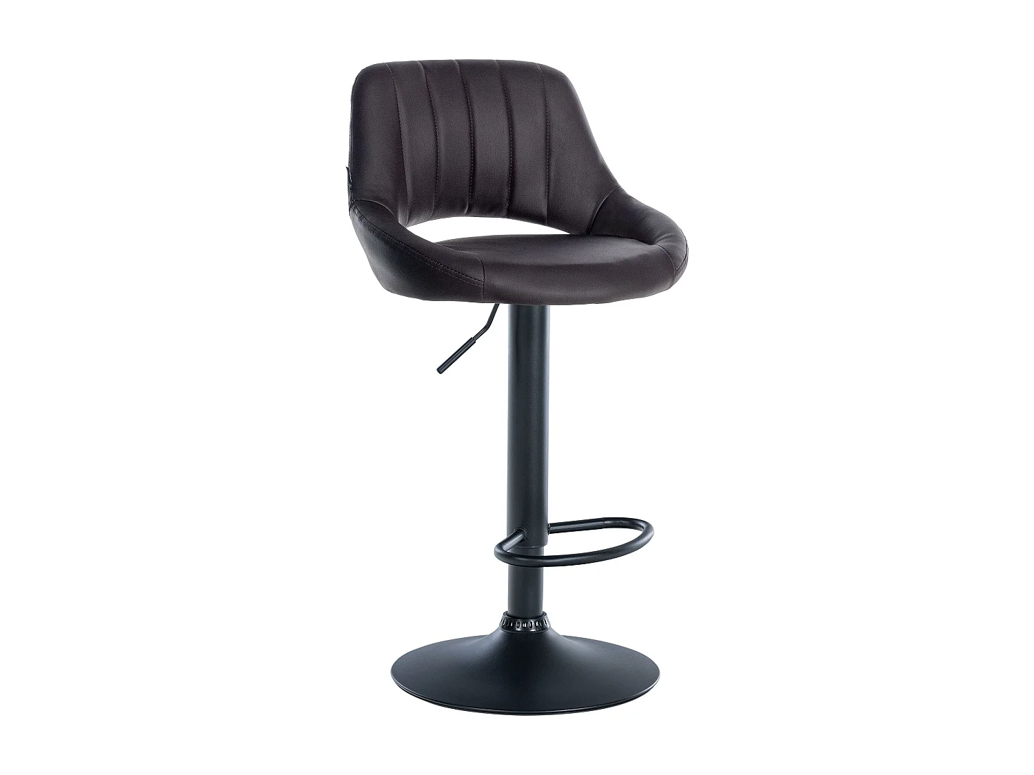 Tabouret de bar - Similicuir & Noir - Marron - Milet