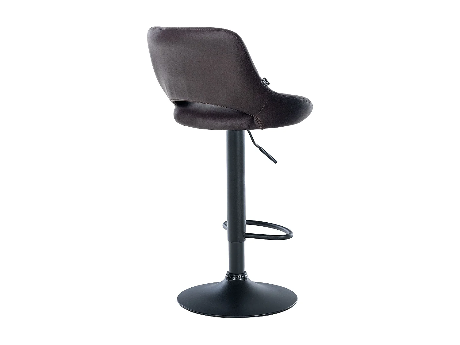 Tabouret de bar - Similicuir & Noir - Marron - Milet