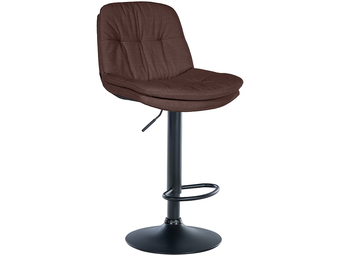 Tabouret de bar - Tissu - Marron - Laurel