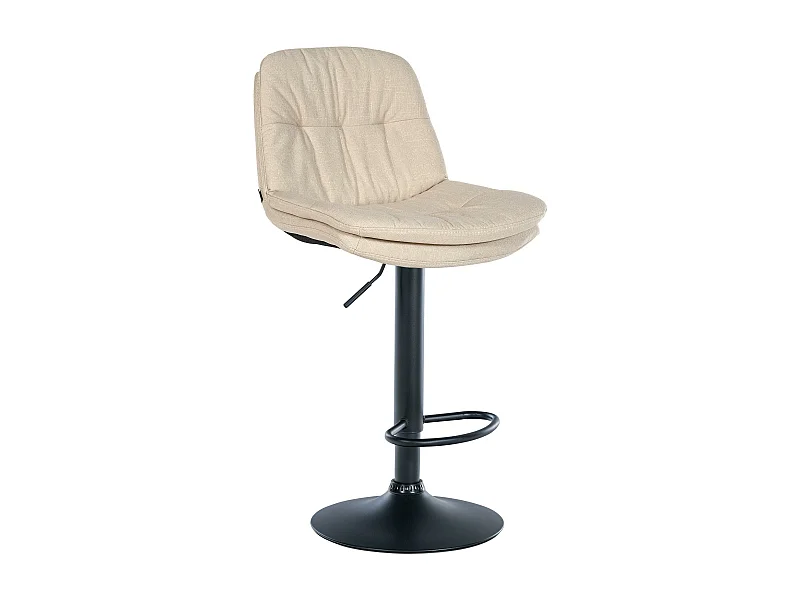 Tabouret de bar - Tissu - Crème - Laurel