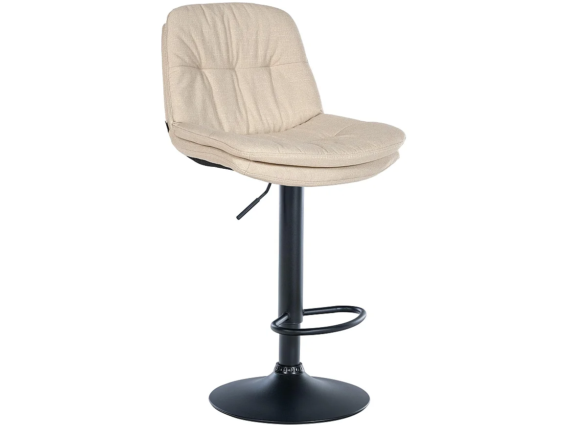 Tabouret de bar - Tissu - Crème - Laurel