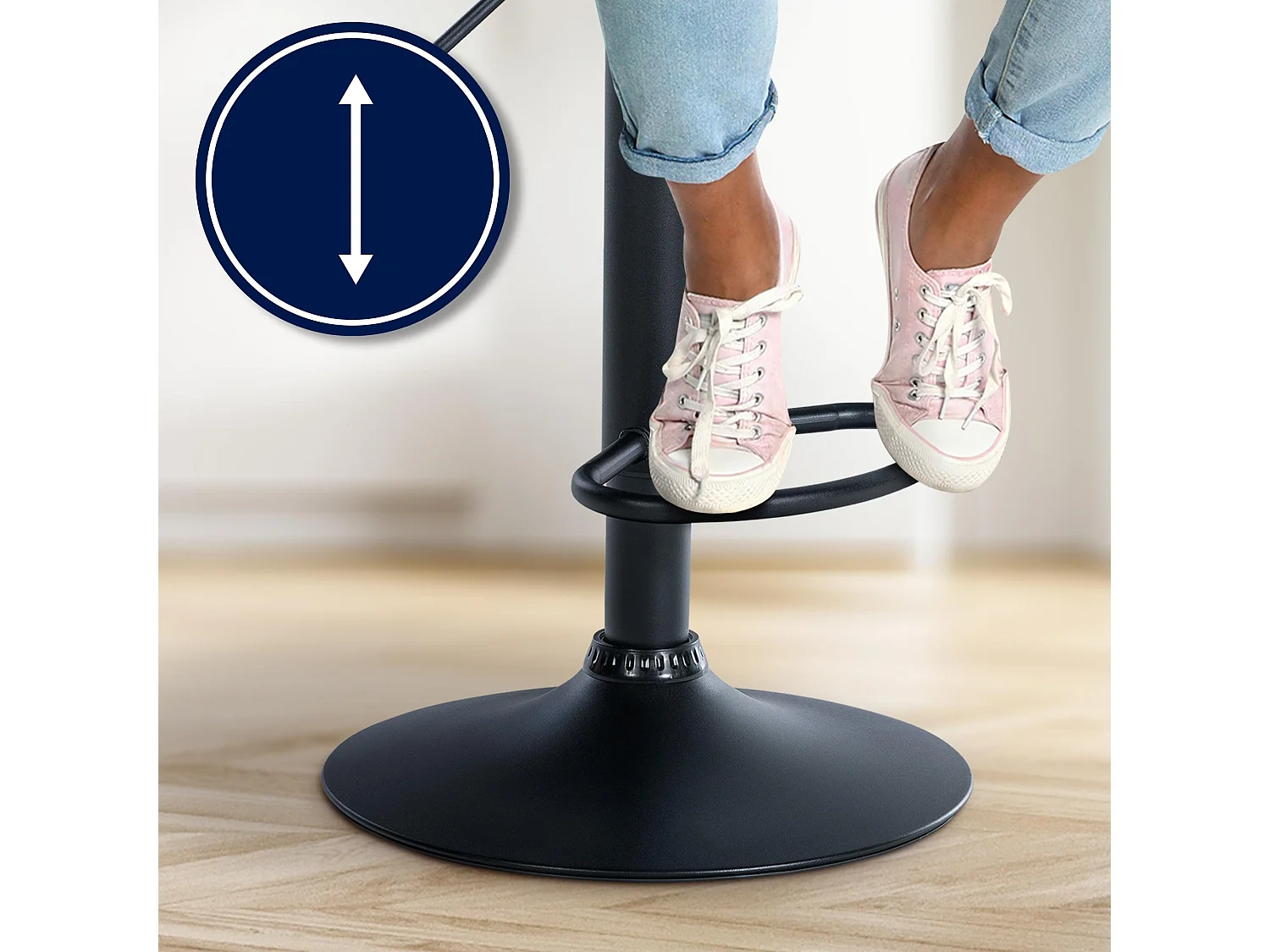 Tabouret de bar - Tissu - Crème - Laurel