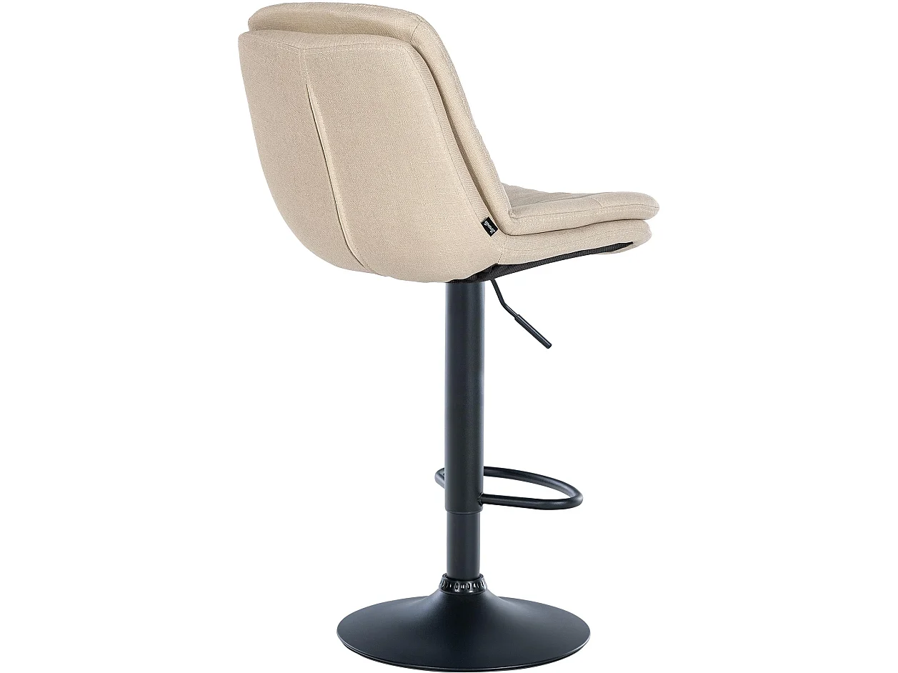 Tabouret de bar - Tissu - Crème - Laurel