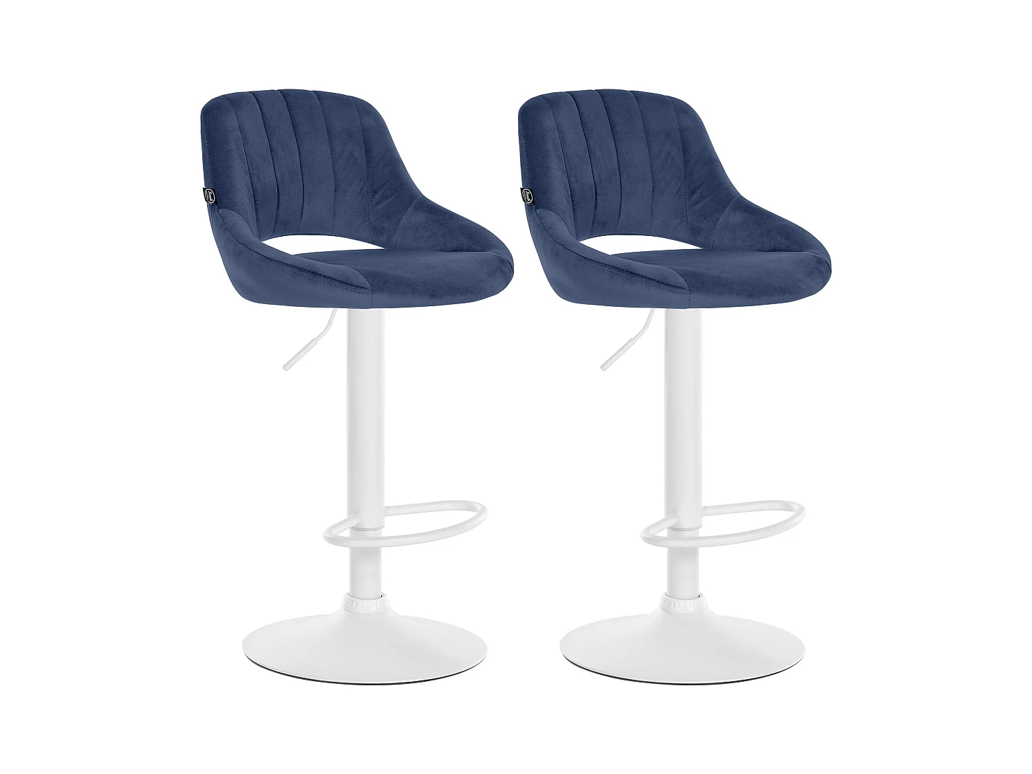 Lot de 2  Tabouret de bar - Velours - Bleu - Milet