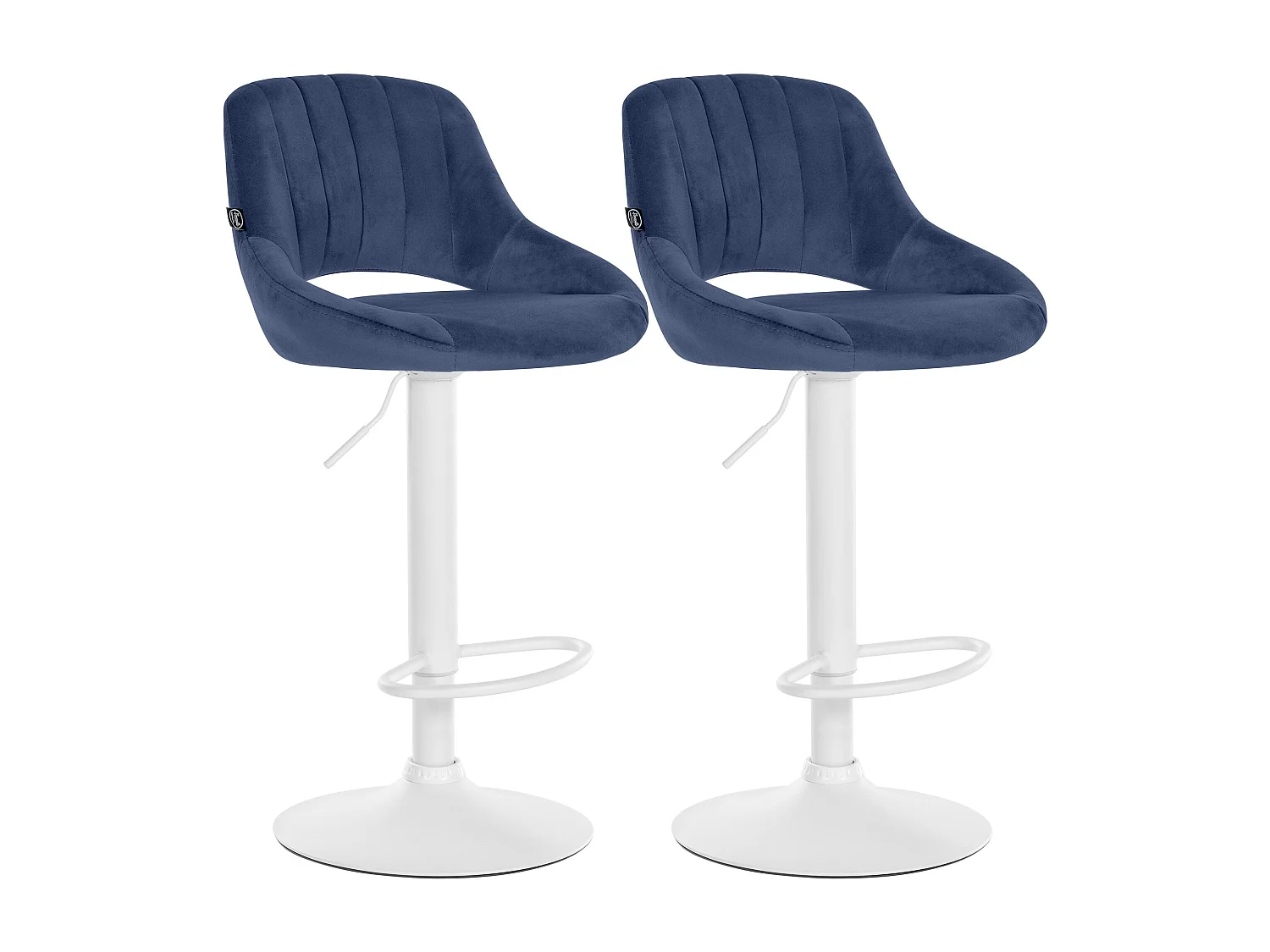 Lot de 2  Tabouret de bar - Velours - Bleu - Milet