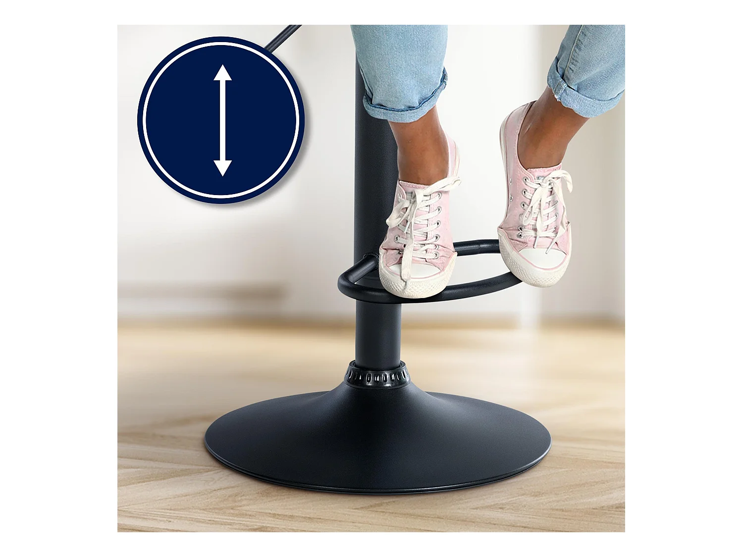 Tabouret de bar - Tissu - Gris foncé - Laurel