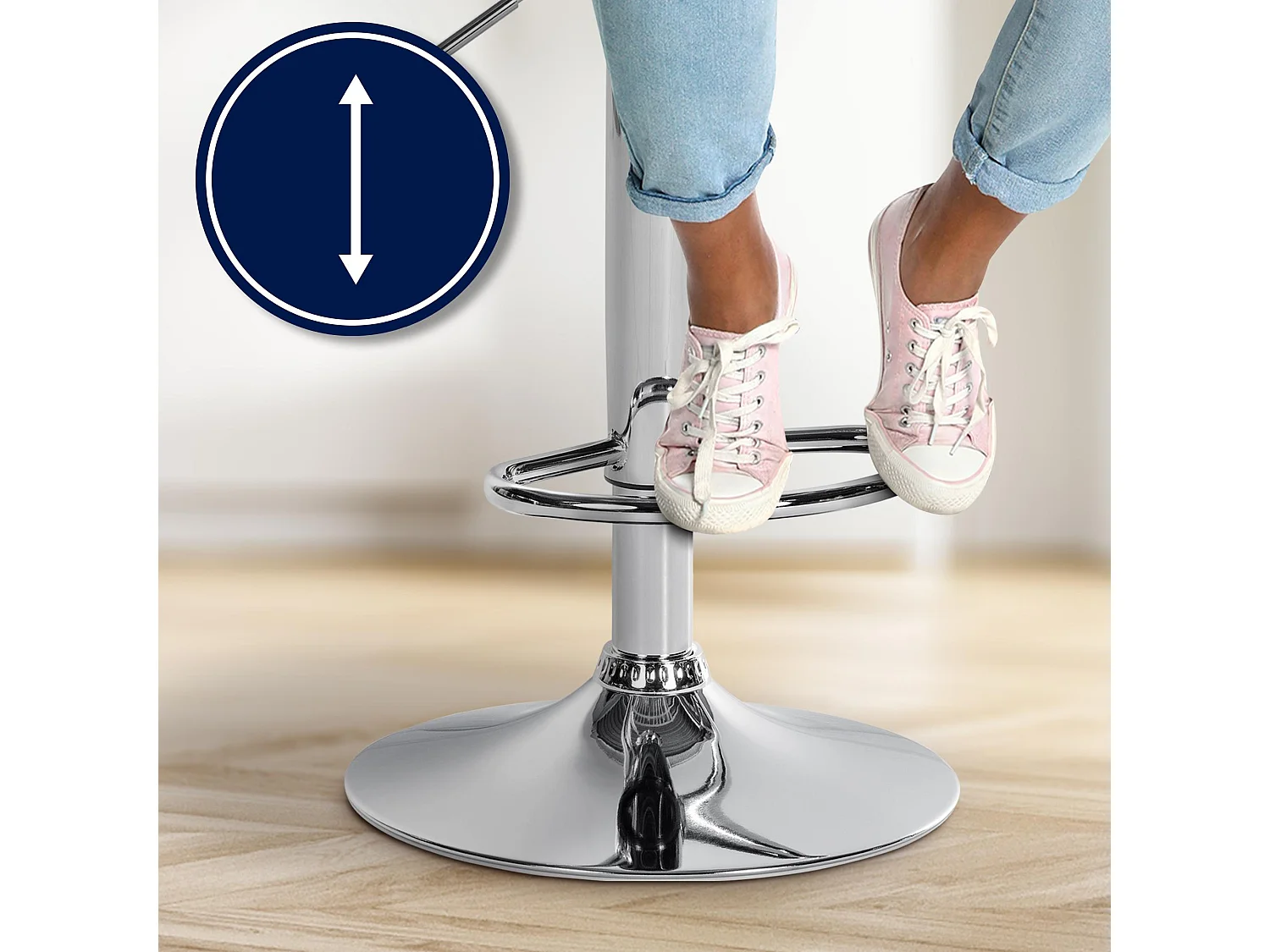 Tabouret de bar - Tissu - Gris foncé - Laurel