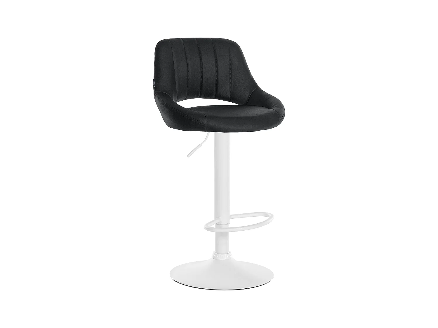 Tabouret de bar - Similicuir & Blanc - Noir - Milet