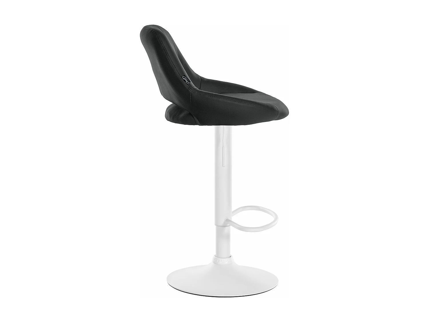 Tabouret de bar - Similicuir & Blanc - Noir - Milet