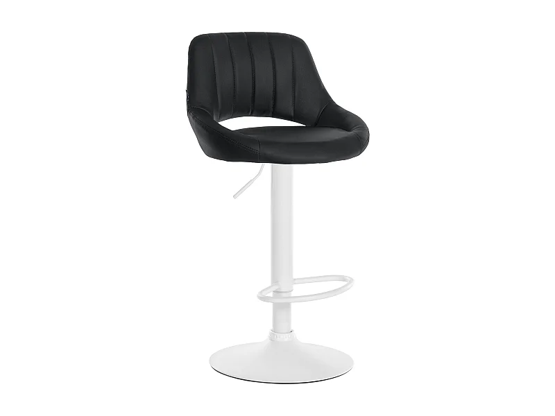 Tabouret de bar - Similicuir & Blanc - Noir - Milet