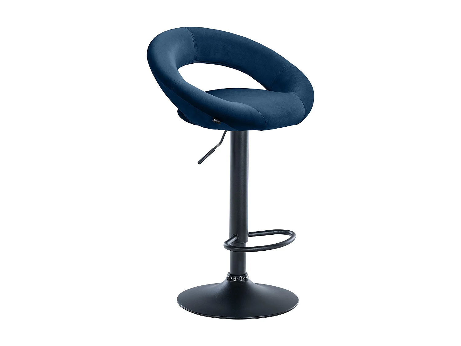 Tabouret de bar - Velours & Noir - Bleu - Olinda