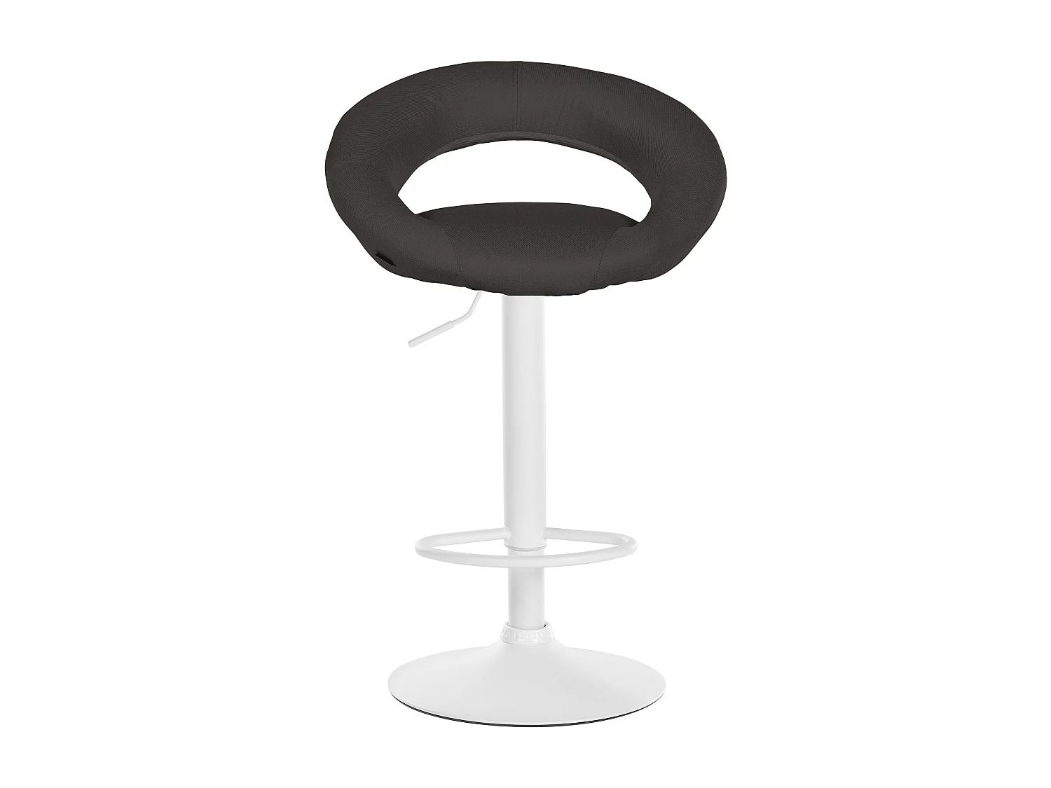Lot de 2  Tabouret de bar - Tissu & Blanc - Gris foncé - Olinda