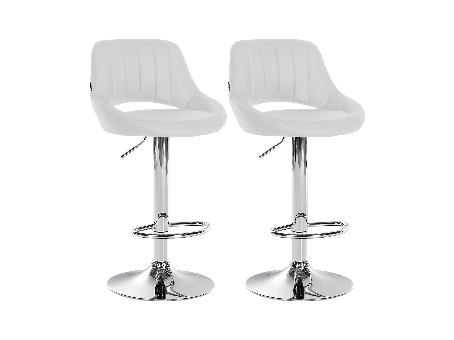 Lot de 2  Tabouret de bar - Similicuir - Blanc - Milet