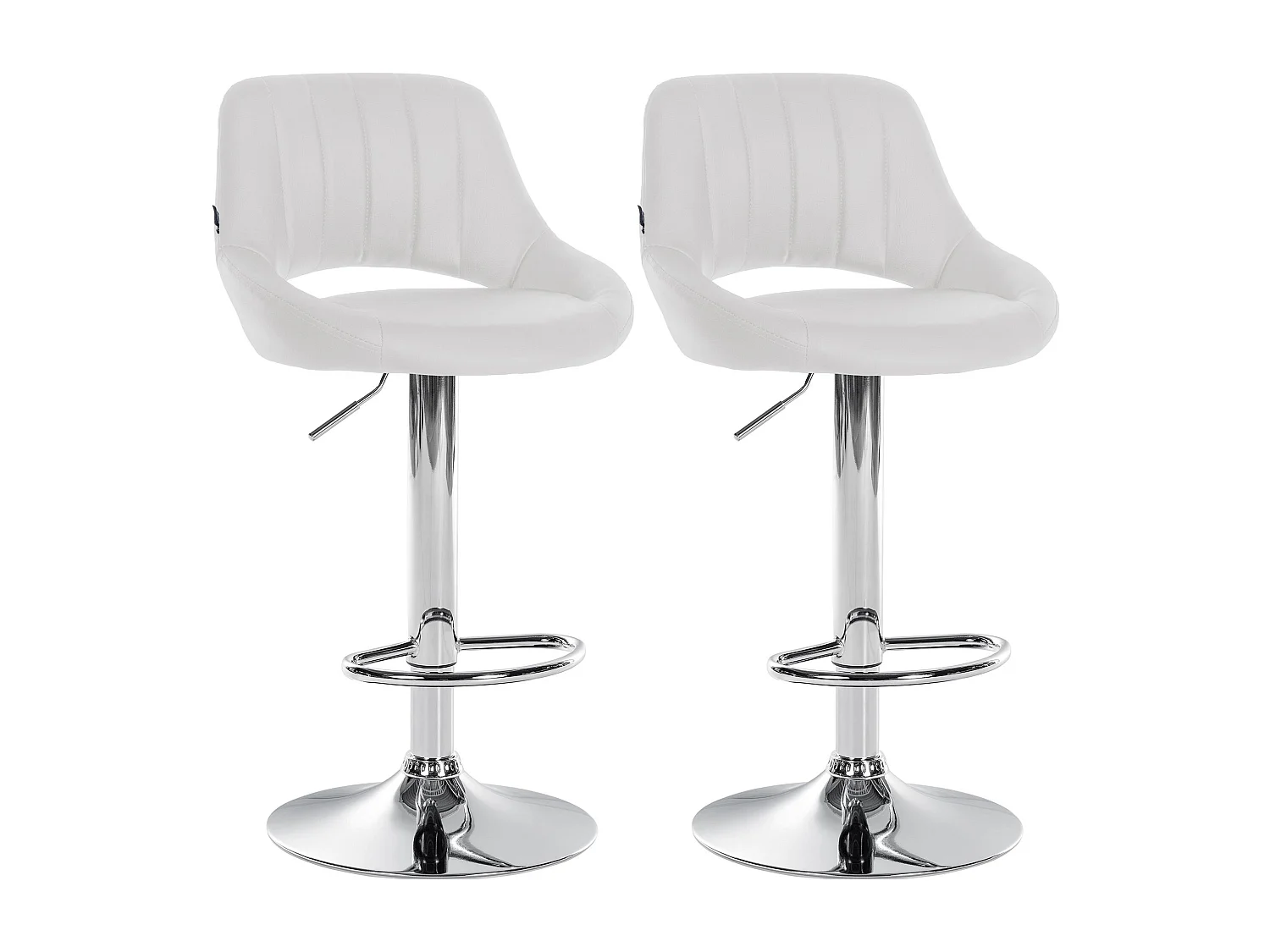 Lot de 2  Tabouret de bar - Similicuir - Blanc - Milet