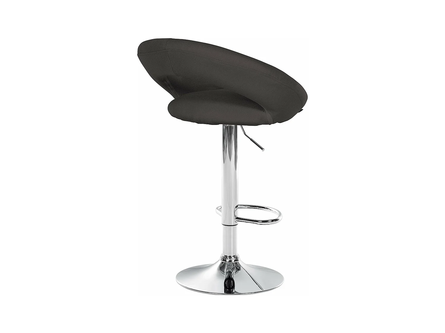 Lot de 2  Tabouret de bar - Tissu & Chrome - Gris foncé - Olinda