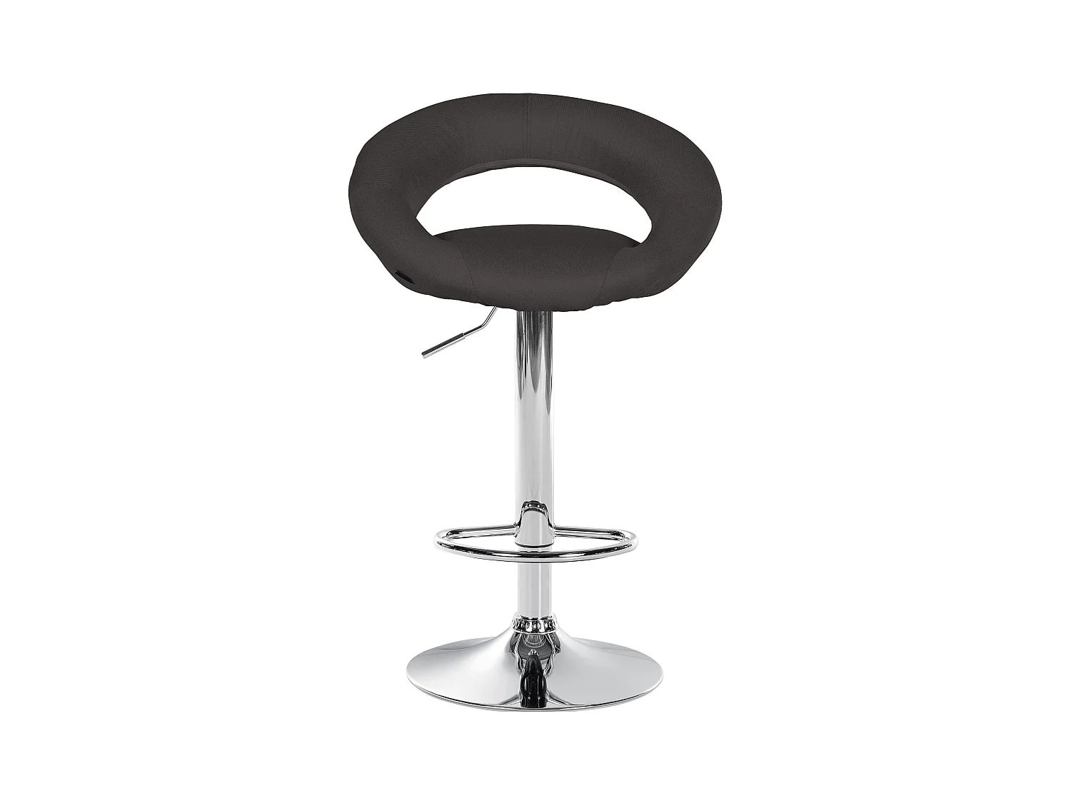Lot de 2  Tabouret de bar - Tissu & Chrome - Gris foncé - Olinda