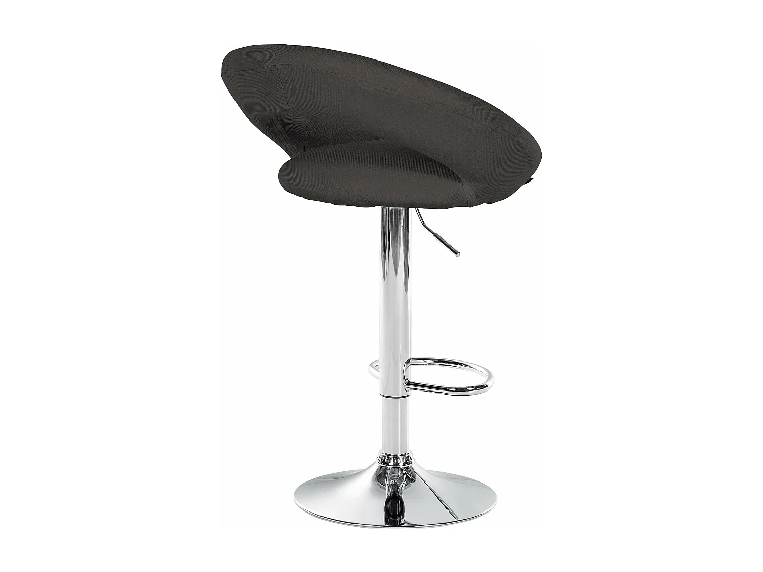 Lot de 2  Tabouret de bar - Tissu & Chrome - Gris foncé - Olinda