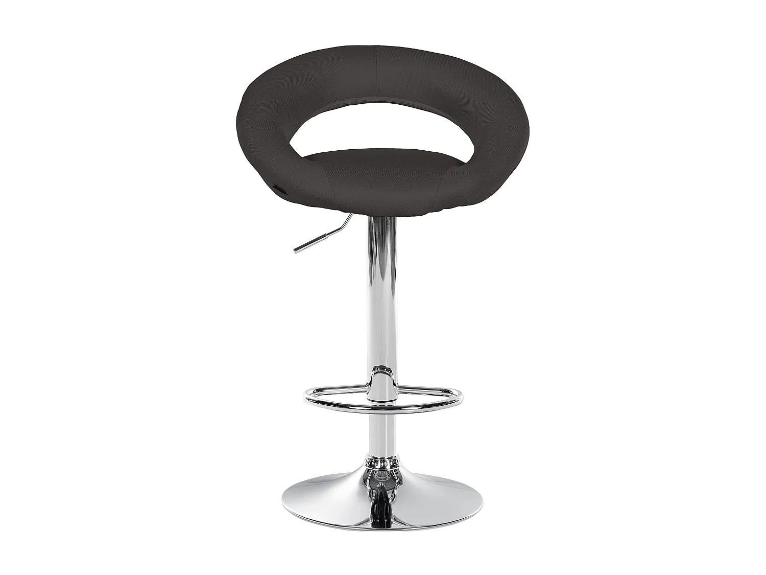 Lot de 2  Tabouret de bar - Tissu & Chrome - Gris foncé - Olinda