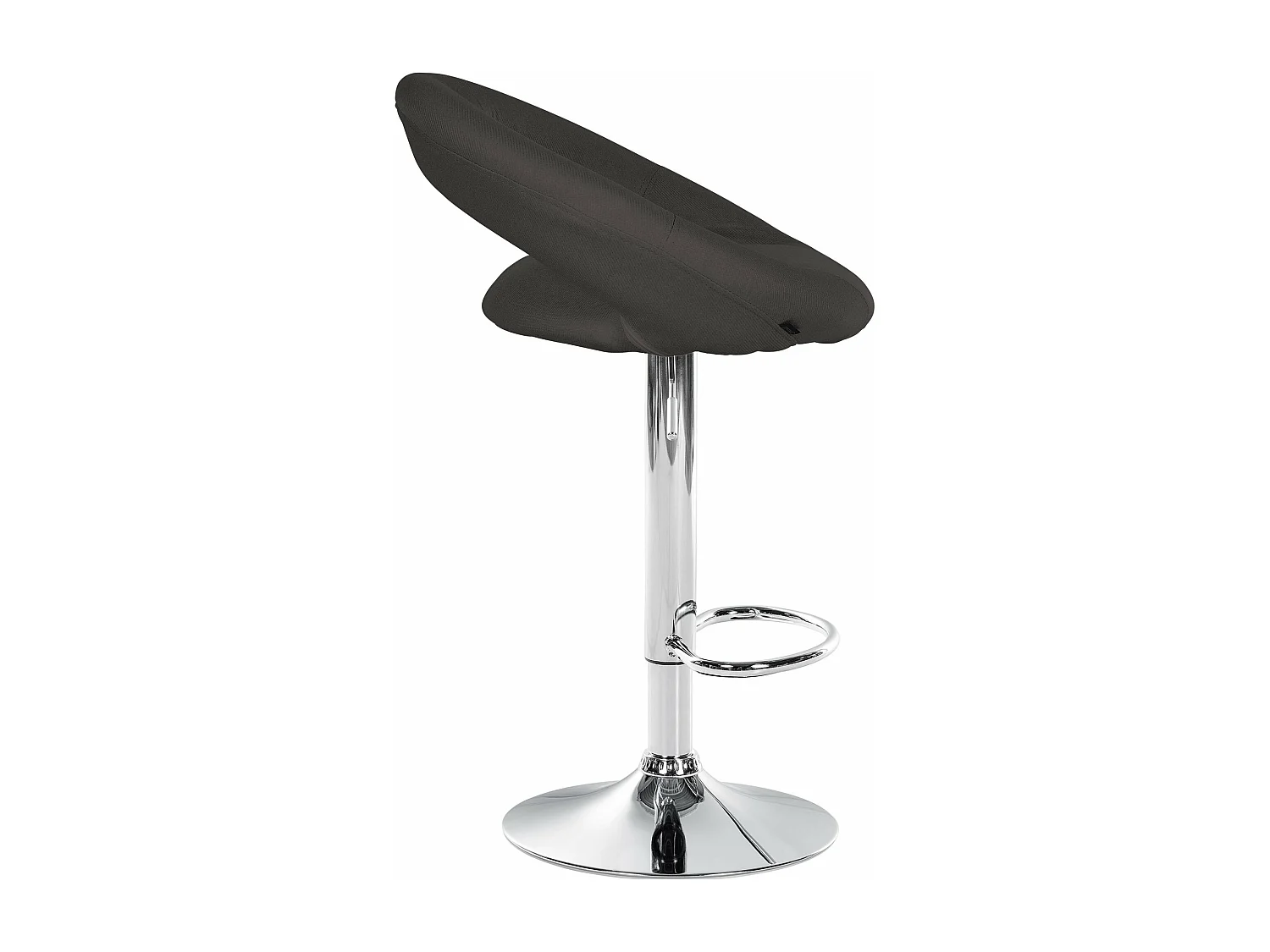 Lot de 2  Tabouret de bar - Tissu & Chrome - Gris foncé - Olinda