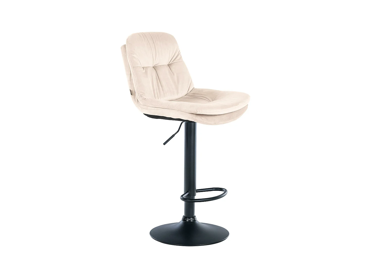 Tabouret de bar - Velours - Crème - Laurel