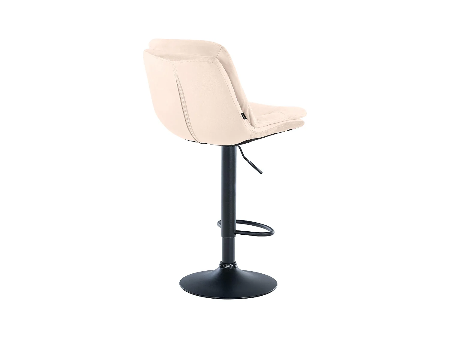 Tabouret de bar - Velours - Crème - Laurel