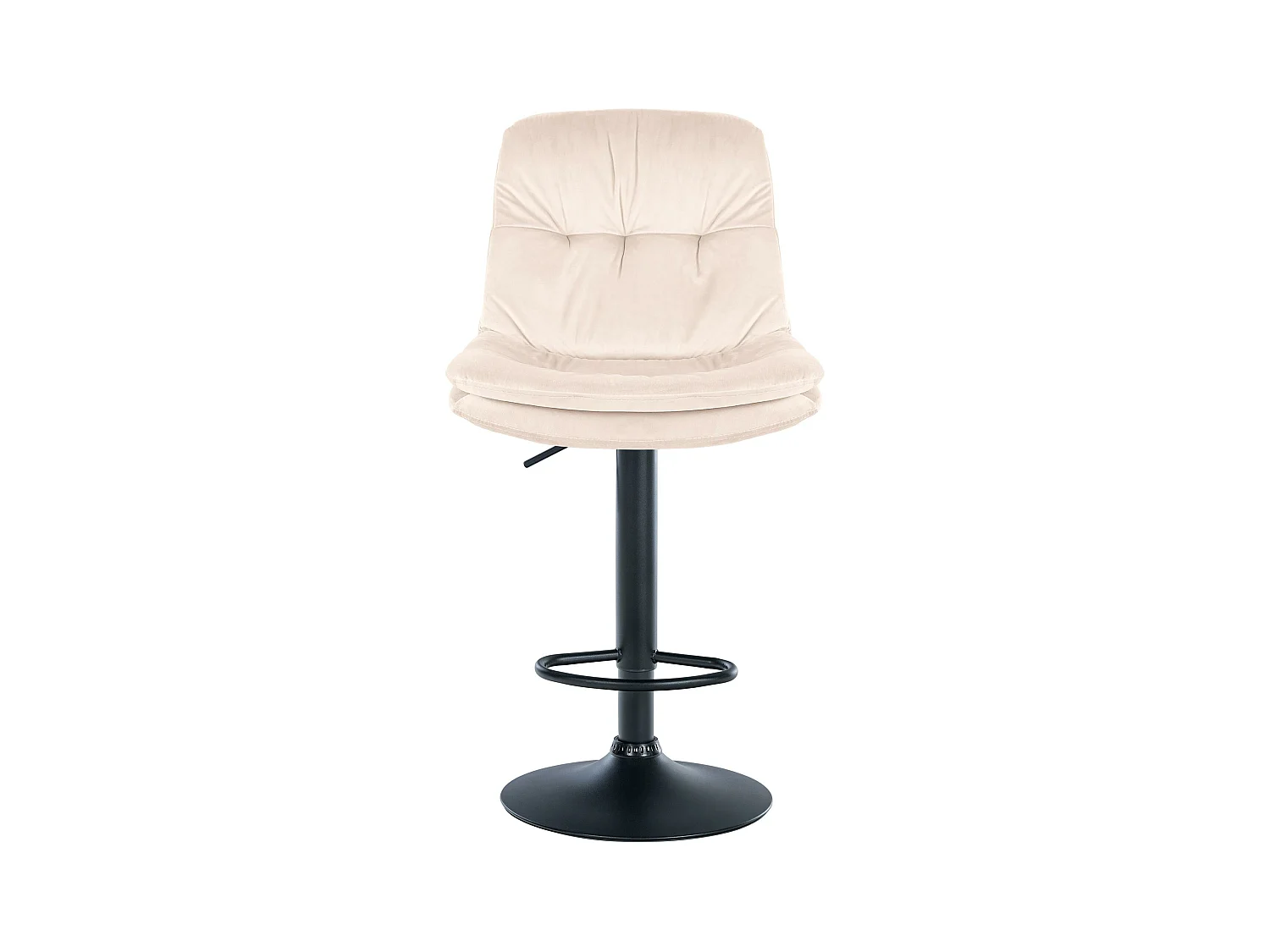 Tabouret de bar - Velours - Crème - Laurel