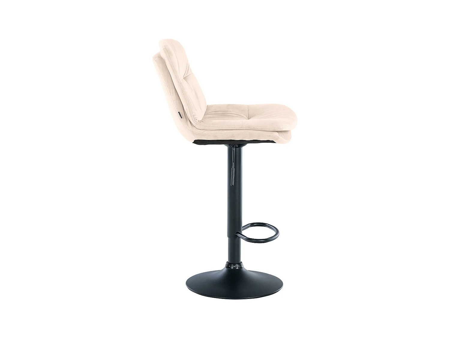 Tabouret de bar - Velours - Crème - Laurel