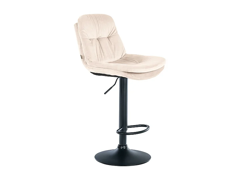 Tabouret de bar - Velours - Crème - Laurel