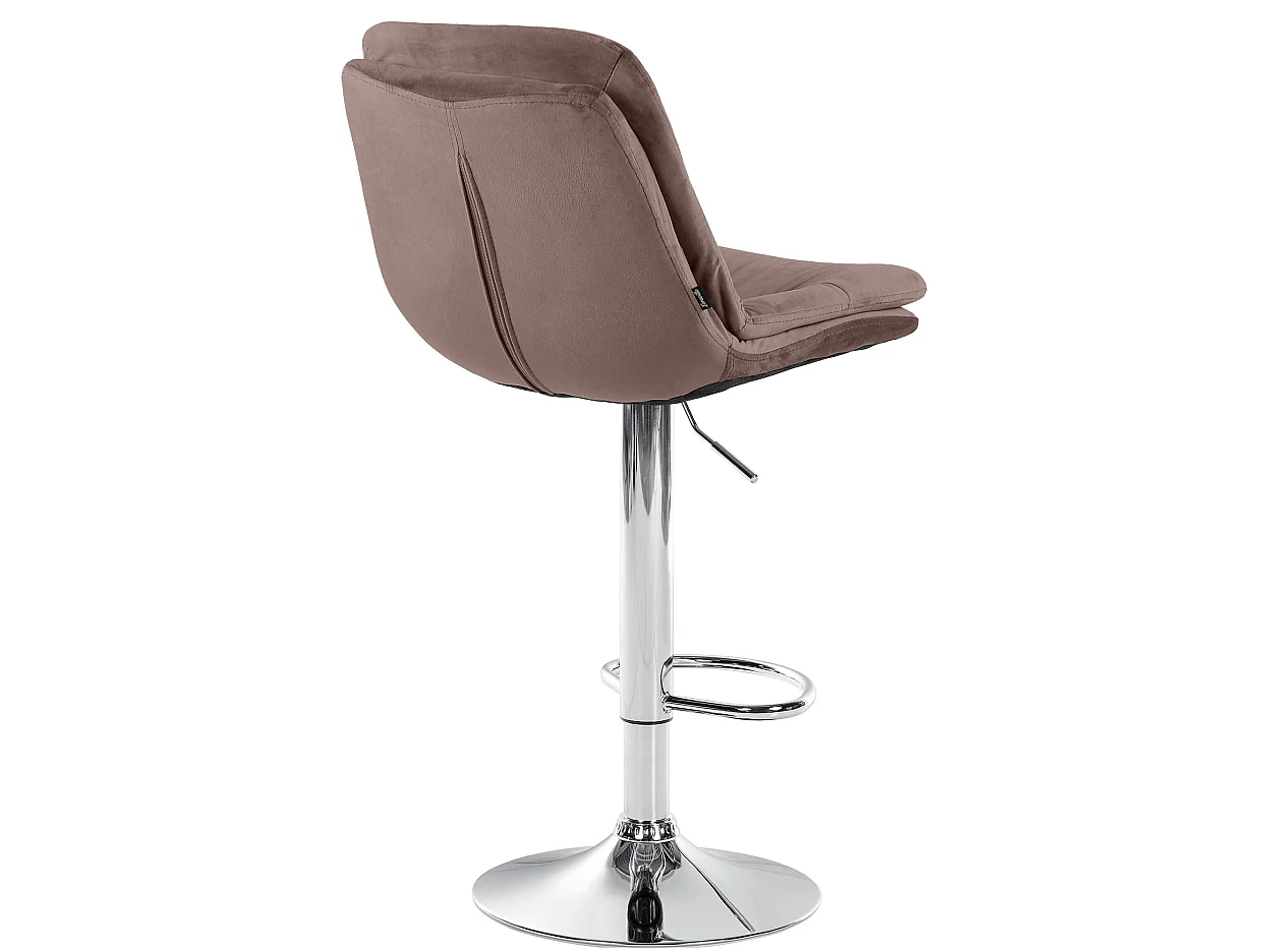 Tabouret de bar - Velours - Marron - Laurel