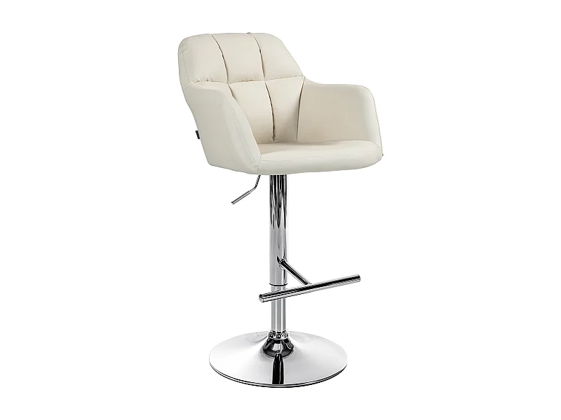 Tabouret de bar - Similicuir - Crème - Natoma