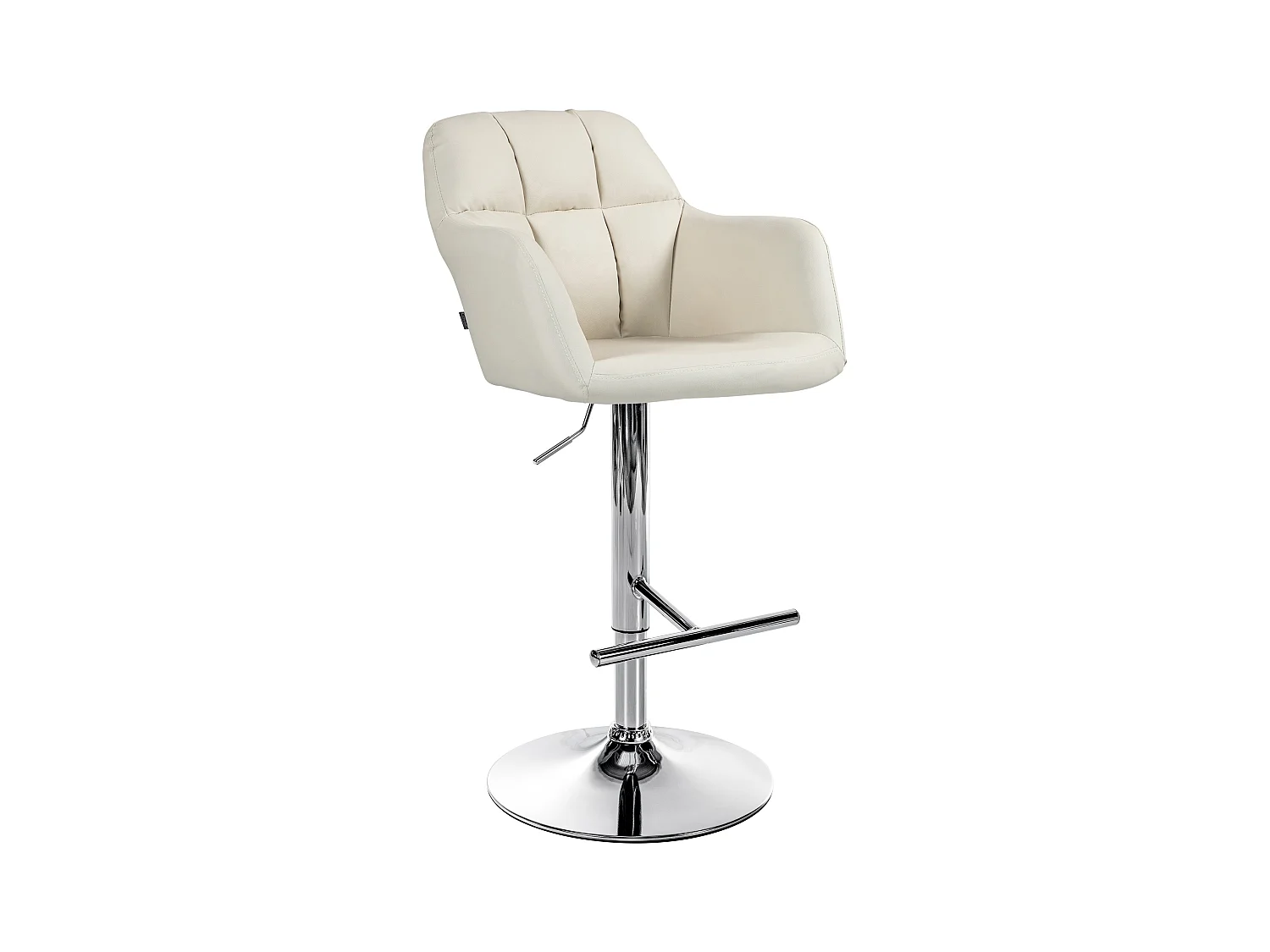 Tabouret de bar - Similicuir - Crème - Natoma