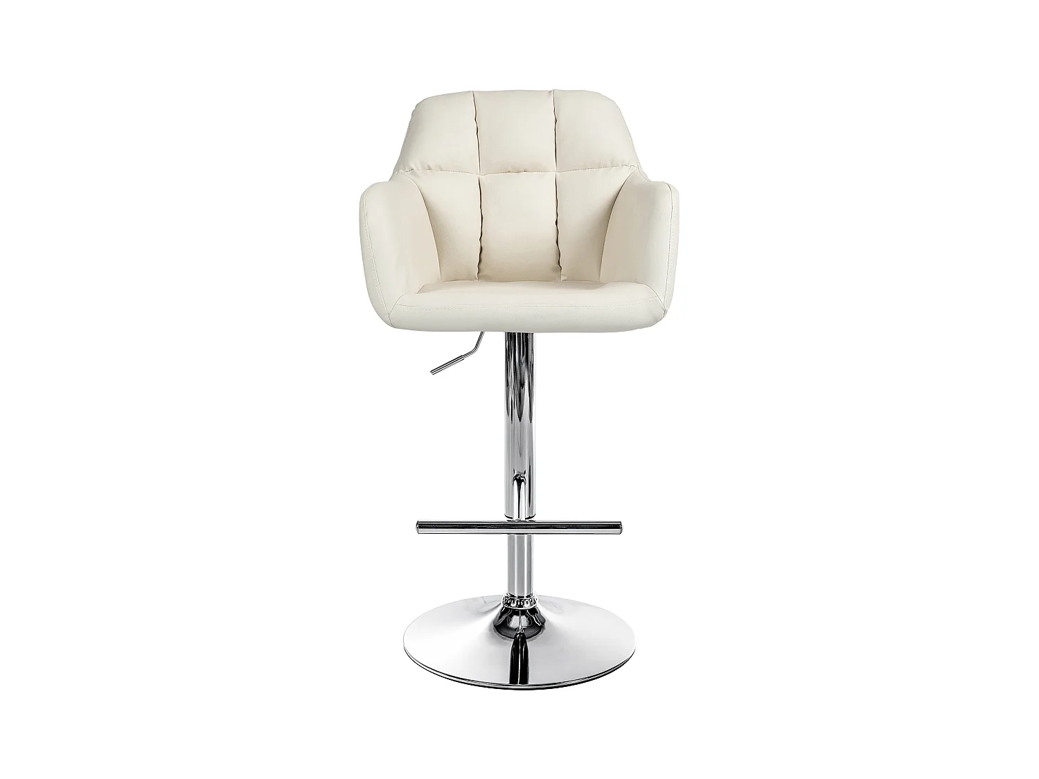 Tabouret de bar - Similicuir - Crème - Natoma