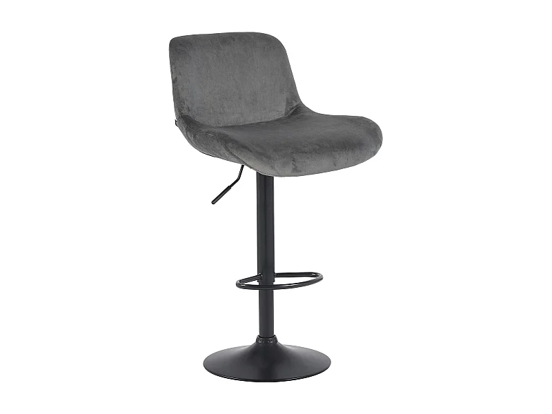 Tabouret de bar - Velours - Gris foncé - Solon