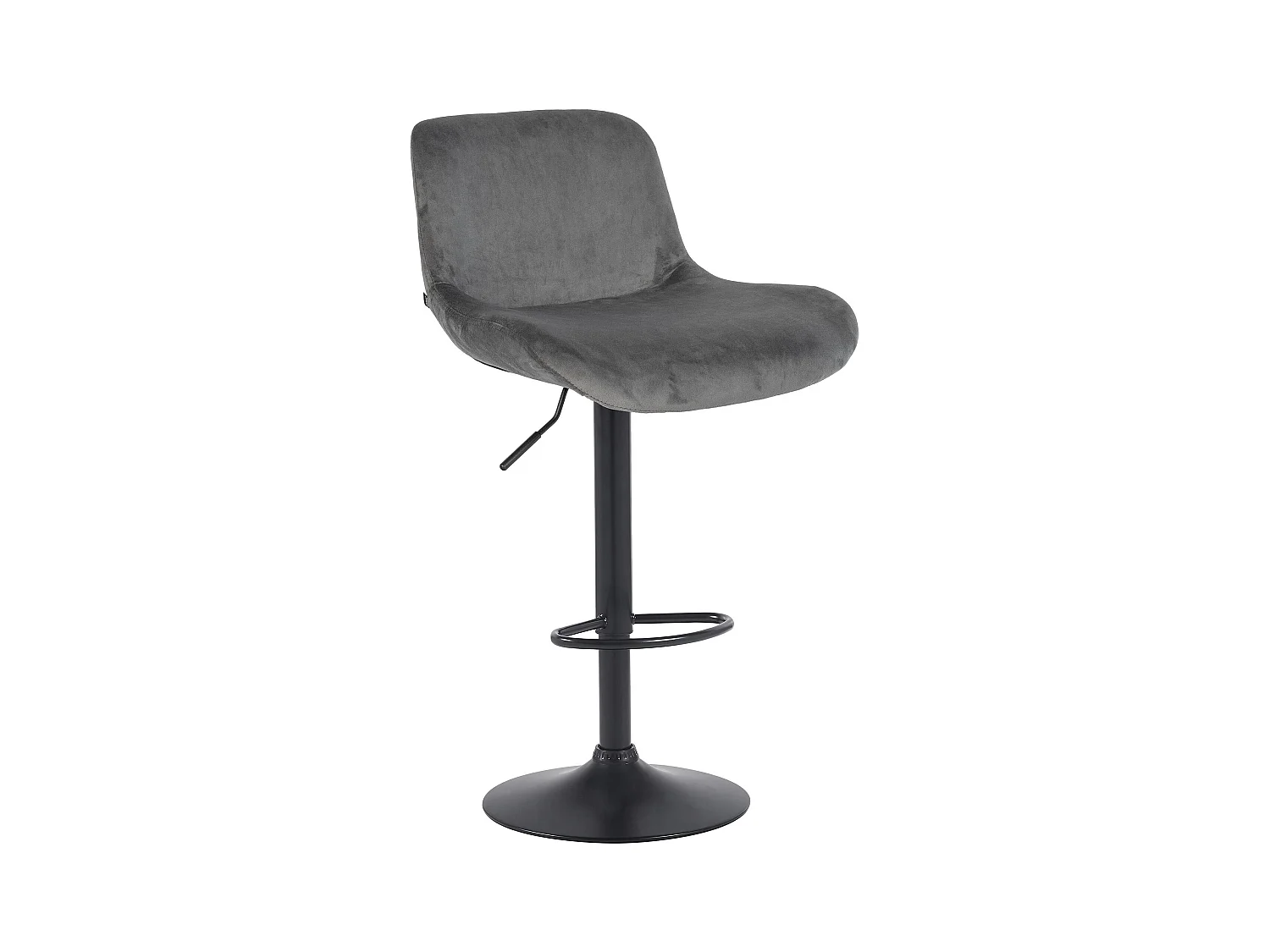 Tabouret de bar - Velours - Gris foncé - Solon