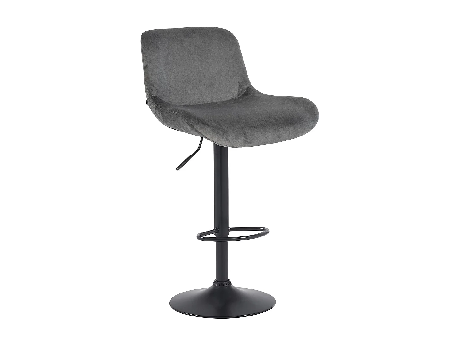 Tabouret de bar - Velours - Gris foncé - Solon