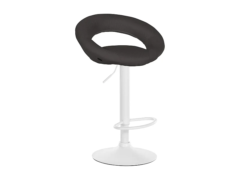Tabouret de bar - Tissu & Blanc - Gris foncé - Olinda