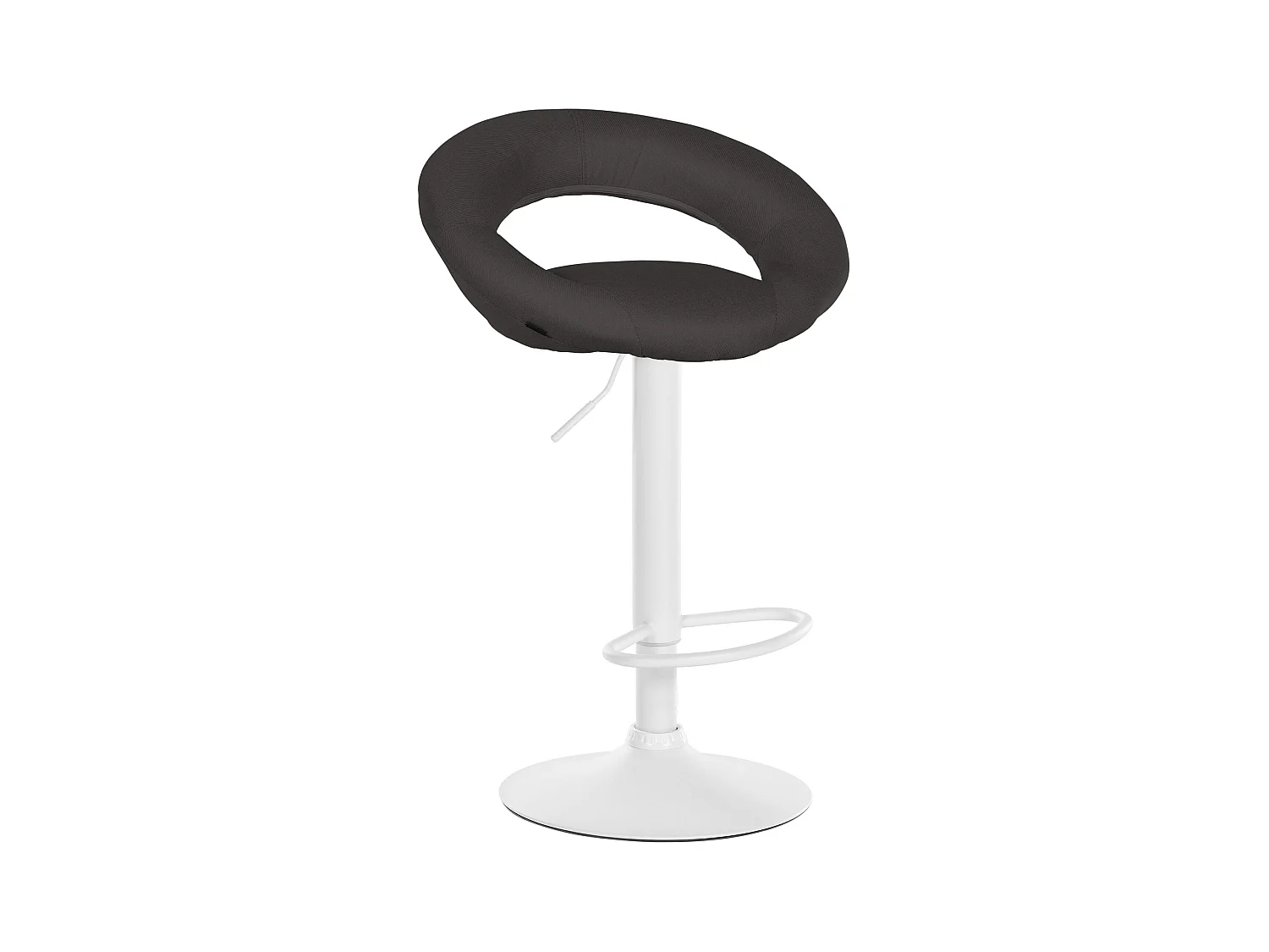 Tabouret de bar - Tissu & Blanc - Gris foncé - Olinda