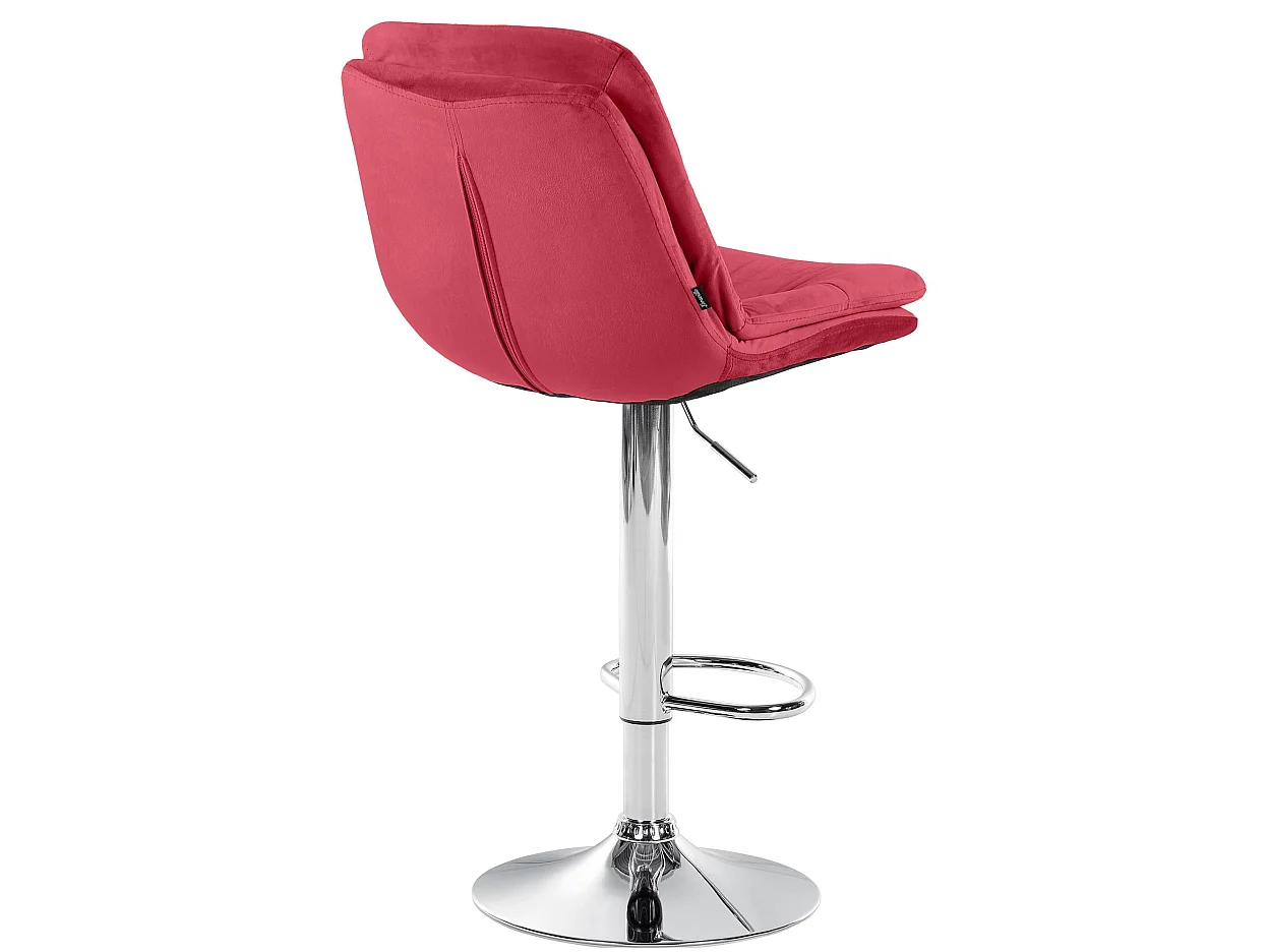 Tabouret de bar - Velours - Rouge - Laurel