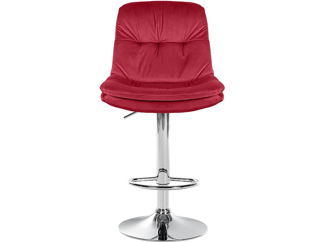 Tabouret de bar - Velours - Rouge - Laurel