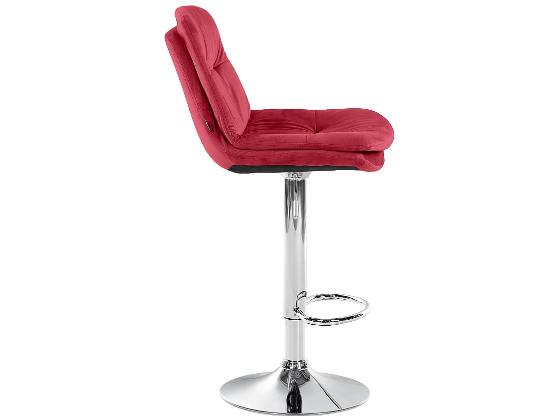Tabouret de bar - Velours - Rouge - Laurel